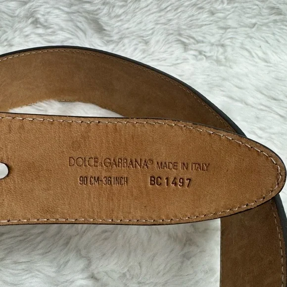 Dolce & Gabbana Black Leather crocodile women belt - Picture 9 of 11